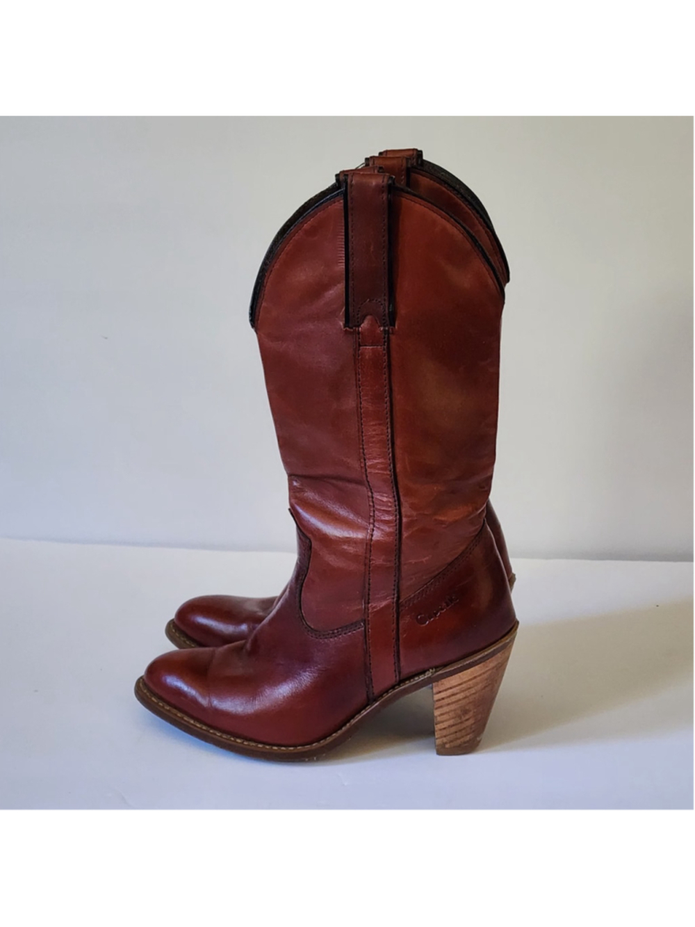 Vintage Capezio Western Cowboy Boots Women's Sz 5 M Brown Leather Style 703 USA